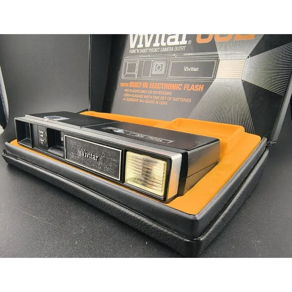 Vivitar 602 110 Film Pocket Camera - Flash & Shutter Tested - Boxed w/ Manuals